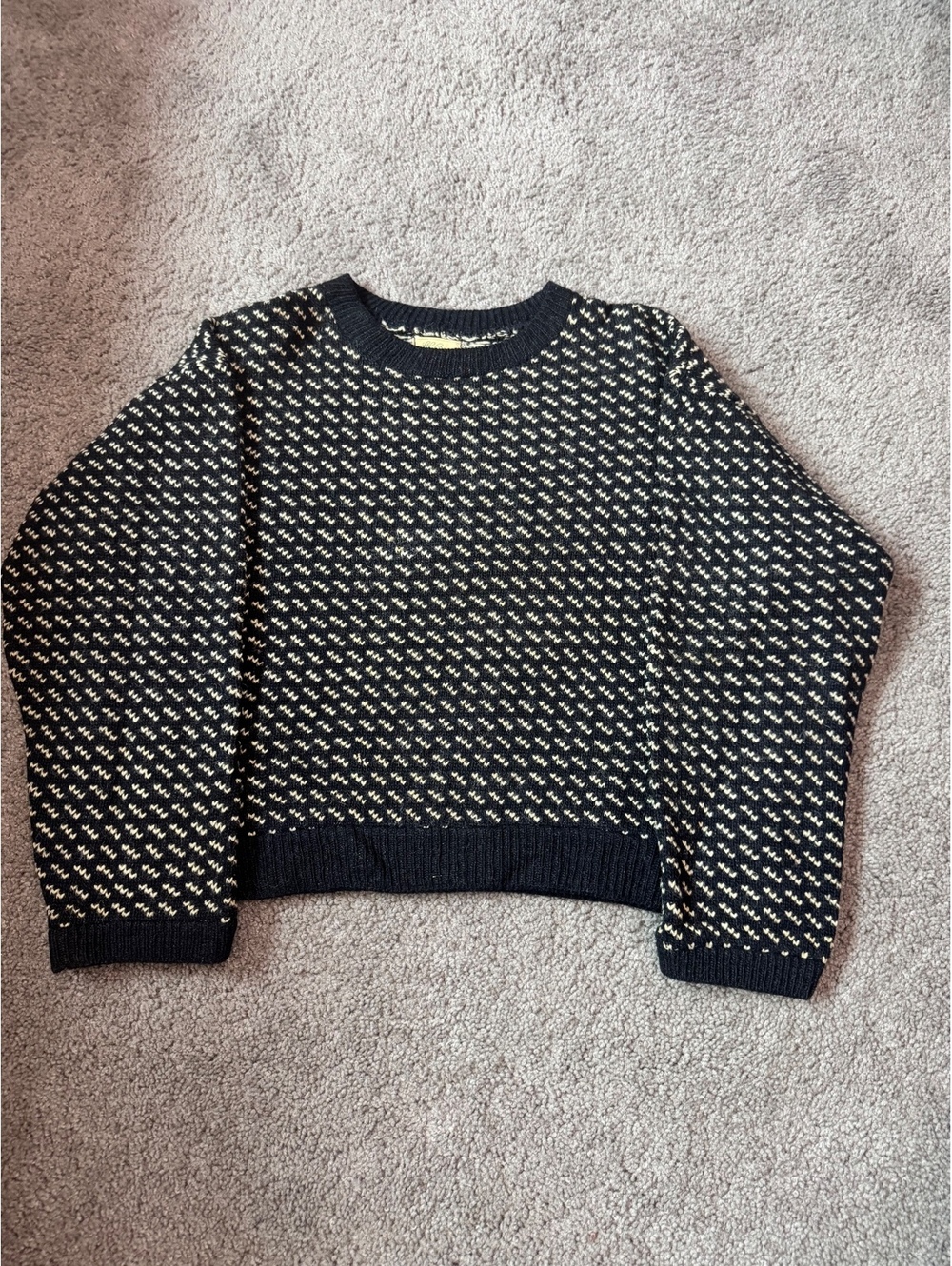 1970s Vintage L.L.Bean Made in Norway Birdseye Wool Sweater- Size S